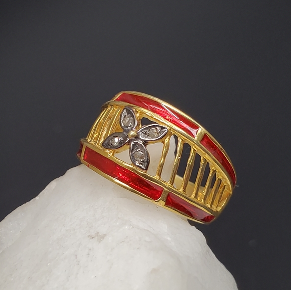 Sterling Silver 925 / 18k Gold Ring Raw Diamond Unique Designer Silversmith - Picture 6 of 8